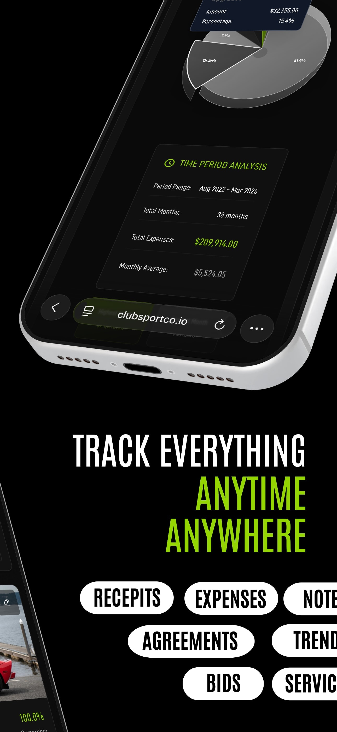 ClubSport expense tracking and reporting